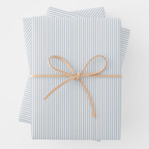 Hoja De Papel De Regalo Efecto clásico de seersucker de raya azul