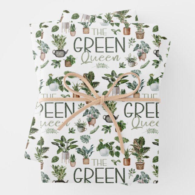 Hoja De Papel De Regalo El amante de las casas tropicales Green Queen (In situ)