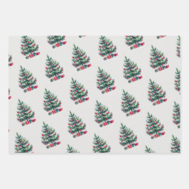 Hoja De Papel De Regalo El árbol de Navidad festivo inspira el envolvimien