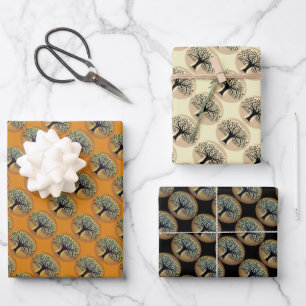 Hoja De Papel De Regalo El arte de la naturaleza abstracta del árbol de la