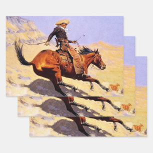 Hoja De Papel De Regalo El arte vaquero occidental de Frederic Remington