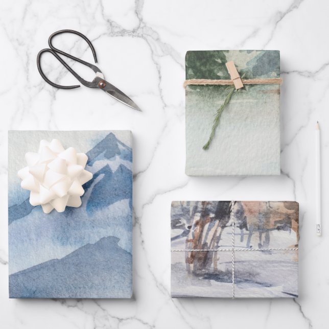 Hoja De Papel De Regalo El bosque invernal (Anverso)