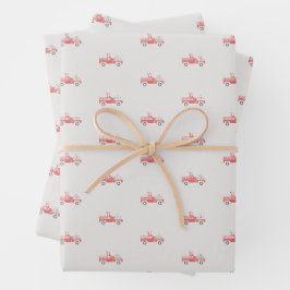 Hoja De Papel De Regalo El clásico Santa en un camión Navidad