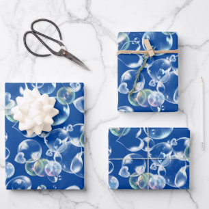 Hoja De Papel De Regalo El corazón jabonea burbujas