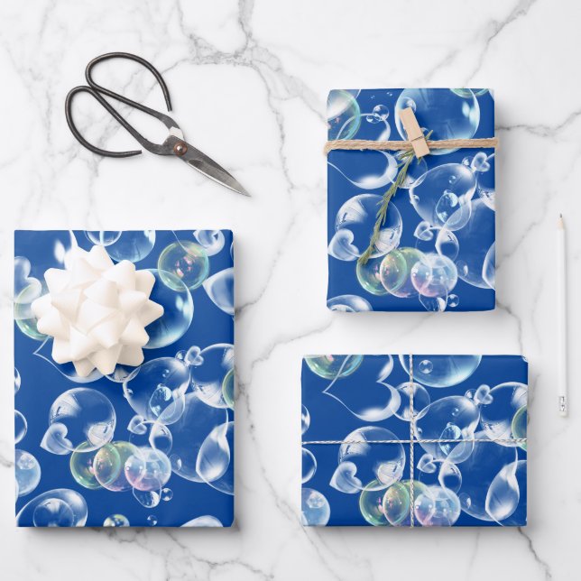 Hoja De Papel De Regalo El corazón jabonea burbujas (Anverso)