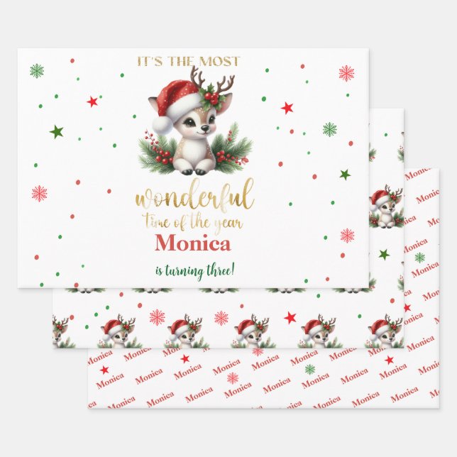 Hoja De Papel De Regalo El cumpleaños de los navidades más maravillosos (Set)