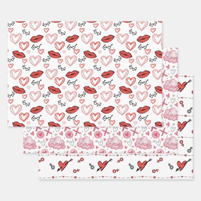 Hoja De Papel De Regalo El día de San Valentín (Set)
