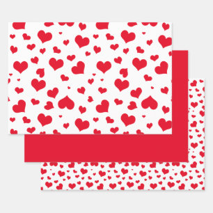 Hoja De Papel De Regalo El día de San Valentín Corazones de patrón alea