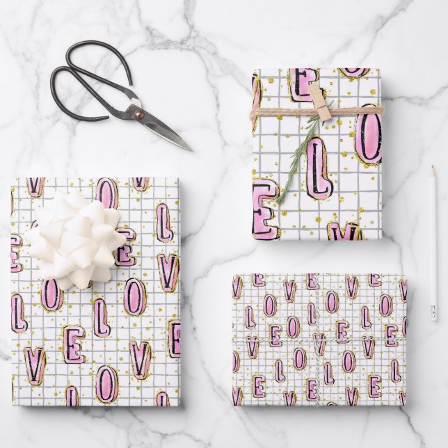 HOJA DE PAPEL DE REGALO EL DÍA DE SAN VALENTÍN DE AMOR (Anverso)