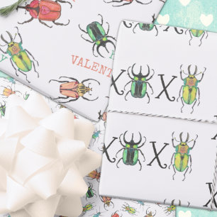 Hoja De Papel De Regalo El día de San Valentín de Bug de amor