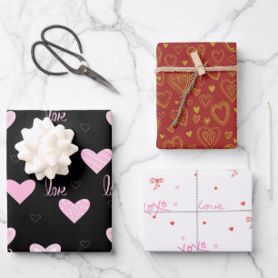 Hoja De Papel De Regalo El día de San Valentín de color mixto con estilo