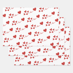 Hoja De Papel De Regalo El día de San Valentín de corazón de amor elegante