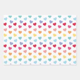 Hoja De Papel De Regalo El día de San Valentín de corazones arcoiris confe
