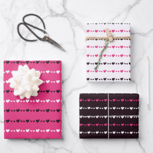 Hoja De Papel De Regalo El día de San Valentín de corazones pequeños rosad