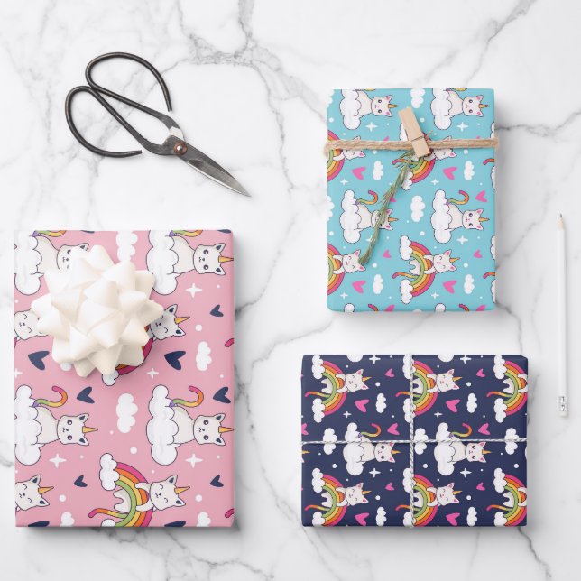 Hoja De Papel De Regalo El día de San Valentín lindo del patrón arcoiris d (Anverso)