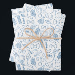 Hoja De Papel De Regalo El doodle de fideos azules de la pasta italiana qu<br><div class="desc">La pasta perfecta para tu fiesta italiano. Me encanta esto para una ducha de novia o para una cena de ensayo con el tema "Eso es Amore", así como para una fiesta de cumpleaños con temática de pasta o pizza italiana. Esta impresión muestra mis garabatos de formas de fideos y...</div>