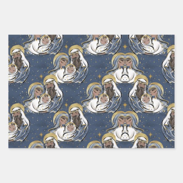 Hoja De Papel De Regalo Él es Navidad de nacimiento (Anverso)