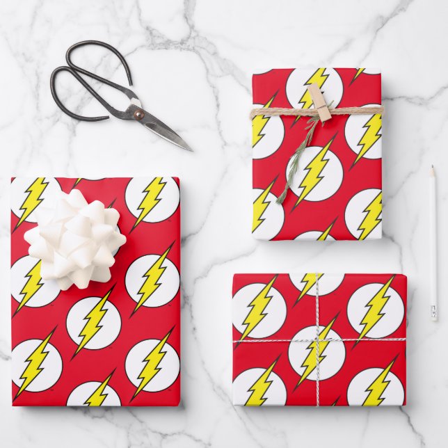Hoja De Papel De Regalo El Flash | Tornillo Lightning (Anverso)