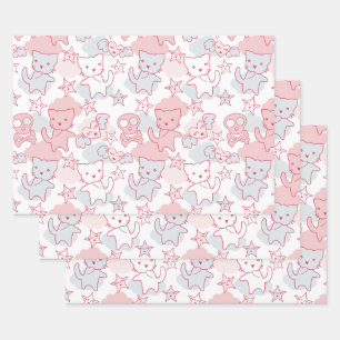 Hoja De Papel De Regalo El gato se desmorona al estilo japonés Nube card
