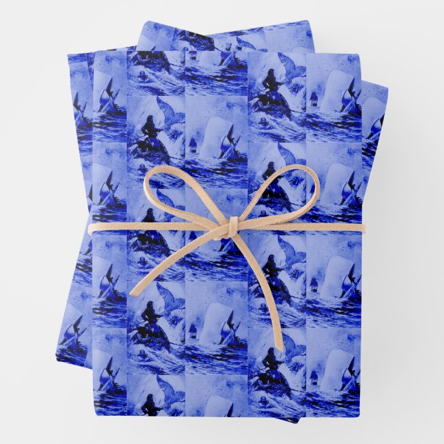 Hoja De Papel De Regalo El gráfico de ballenas blancas Herman Melville Wha (In situ)