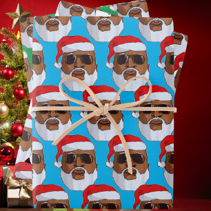Hoja De Papel De Regalo El hip hop negro Santa Claus afroamericano