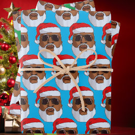 Hoja De Papel De Regalo El hip hop negro Santa Claus afroamericano