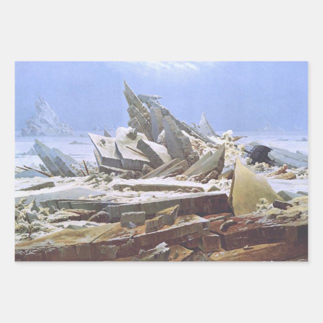 Hoja De Papel De Regalo El mar del hielo (por Caspar David Friedrich) (Anverso)