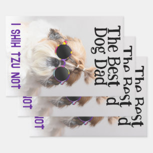 Hoja De Papel De Regalo El mejor padre del perro Shih Tzu No el Día del Pa