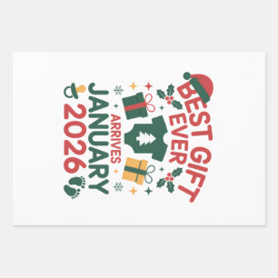 Hoja De Papel De Regalo El mejor regalo de los navidades llega a las parej
