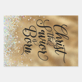 Hoja De Papel De Regalo El oro Cristo salvador Navidades cristianos