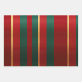 Hoja De Papel De Regalo El oro rojo elegante y el lujo verde audaz