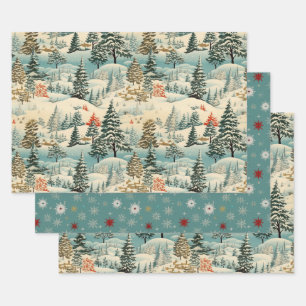 Hoja De Papel De Regalo El paisaje de Haven Snowen, el invierno vintage