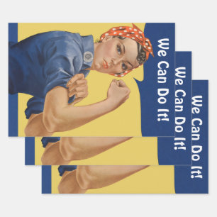 Hoja De Papel De Regalo El patriótico vintage Rosie the Riveter, ¡Podemos 