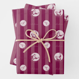 Hoja De Papel De Regalo El Polar Express | Patrón de Santa Claus a rayas