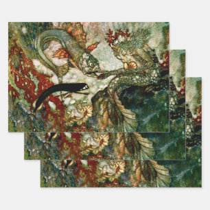 Hoja De Papel De Regalo “El rey de las sirenas” de Edmund Dulac