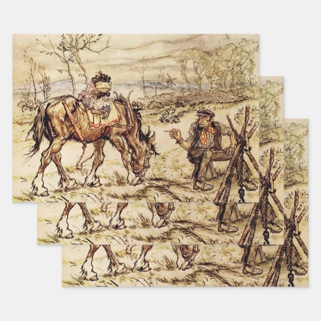 Hoja De Papel De Regalo El Sr. Toad y el gitano de Arthur Rackham (Set)