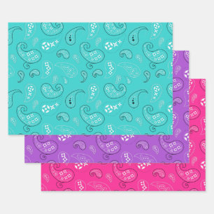 Hoja De Papel De Regalo El surtido de Girly Paisley Bandana