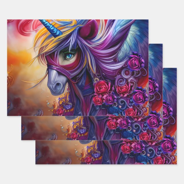 Hoja De Papel De Regalo El unicornio (Set)