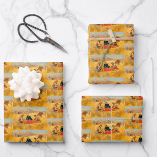 Hoja De Papel De Regalo El vaquero de la tribu amerindia de China en la pa