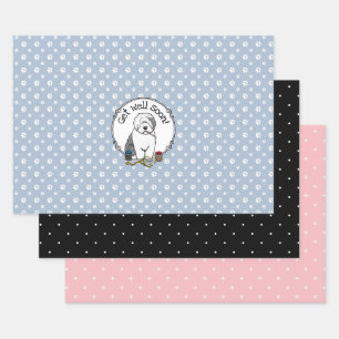 Hoja De Papel De Regalo El viejo perro perro pastor en inglés para veteran