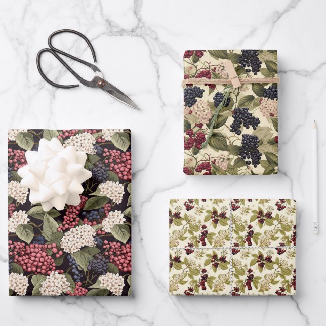 Hoja De Papel De Regalo Elderberry (Anverso)