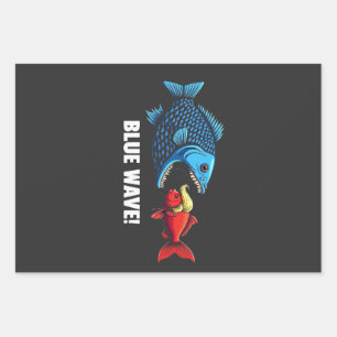 Hoja De Papel De Regalo Elección de peces Blue Wave Kamala Harris Walz