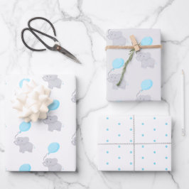 Hoja De Papel De Regalo Elefante lindo con globo | Niño