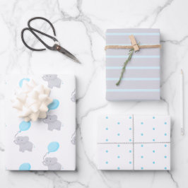 Hoja De Papel De Regalo Elefante lindo con globo | Niño