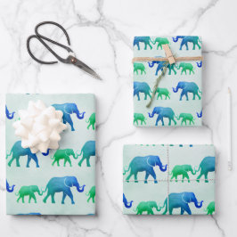 Hoja De Papel De Regalo Elefantes de Ombre