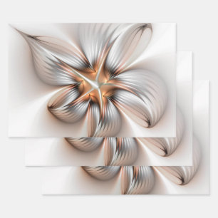 Hoja De Papel De Regalo Elegancia floral modernidad Resumen arte fractal
