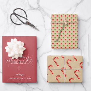 Hoja De Papel De Regalo Elegancia Personalizado Feliz Navidad Patrones de 