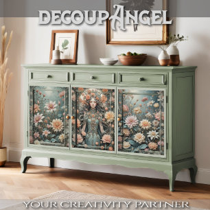 Hoja De Papel De Regalo Elegancia romántica en Peach y Aqua - Decoupage -