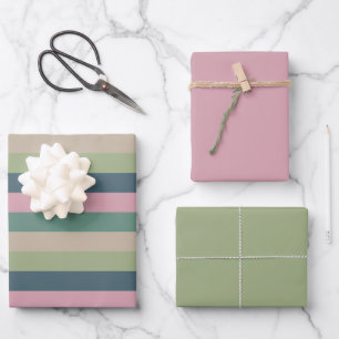 Hoja De Papel De Regalo Elegancia silenciada - Selección de rayas sólidas