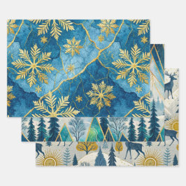 Hoja De Papel De Regalo Elegant Frozen Dawn Holiday